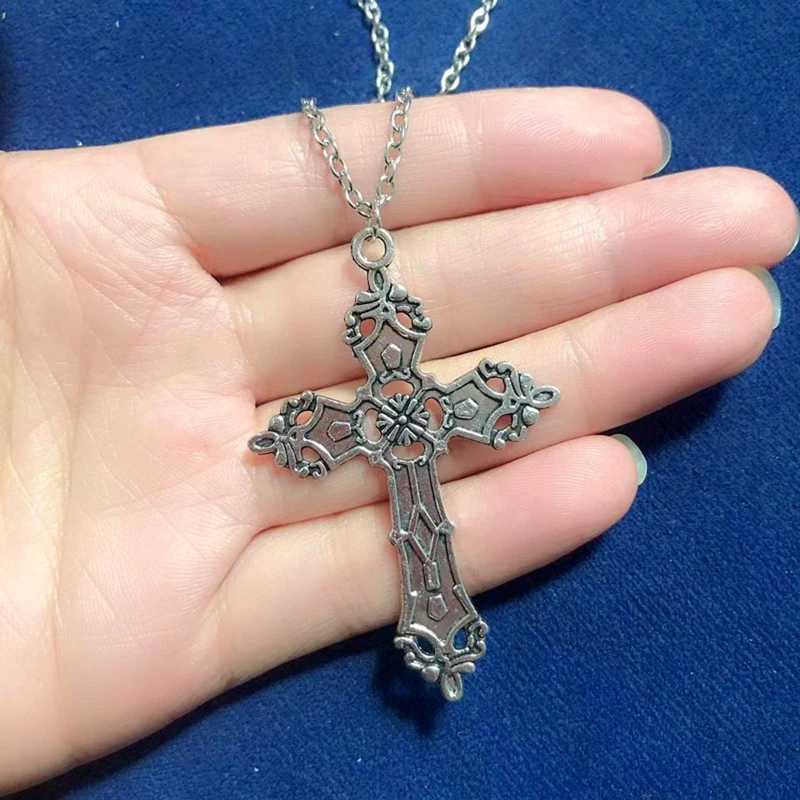 Fashion Christian Necklaces for Women Wen Gift Vintage Gothic for Cross Pendant Long Chain Necklace Choker Goth Punk Jewelry W250618