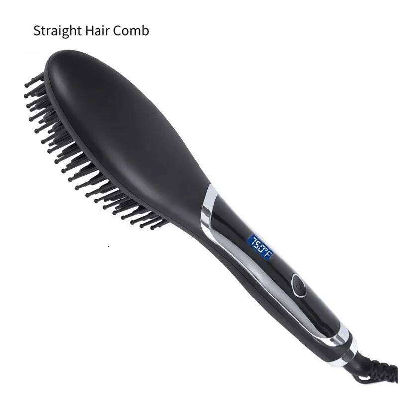 Electric Straightener Curler Wet Dry Use Hot Heating For Straight Hair Comb