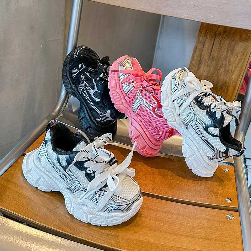 Kids Sneakers for Girls Spring Autumn Mesh Boys School Causal Basketball Shoes Fashion Chunky Children Tennis Shoes Breathable Z250618