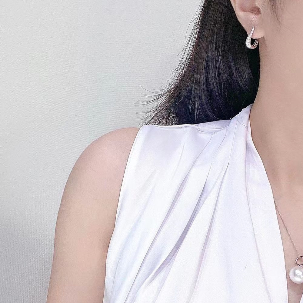 2025 Choucong Top Sell Sparkling Dangle Earrings Luxury Jewelry 925 Sterling Silver Large Pearl Pave White 5A Zircon CZ Diamond Elegant Party Women Cl