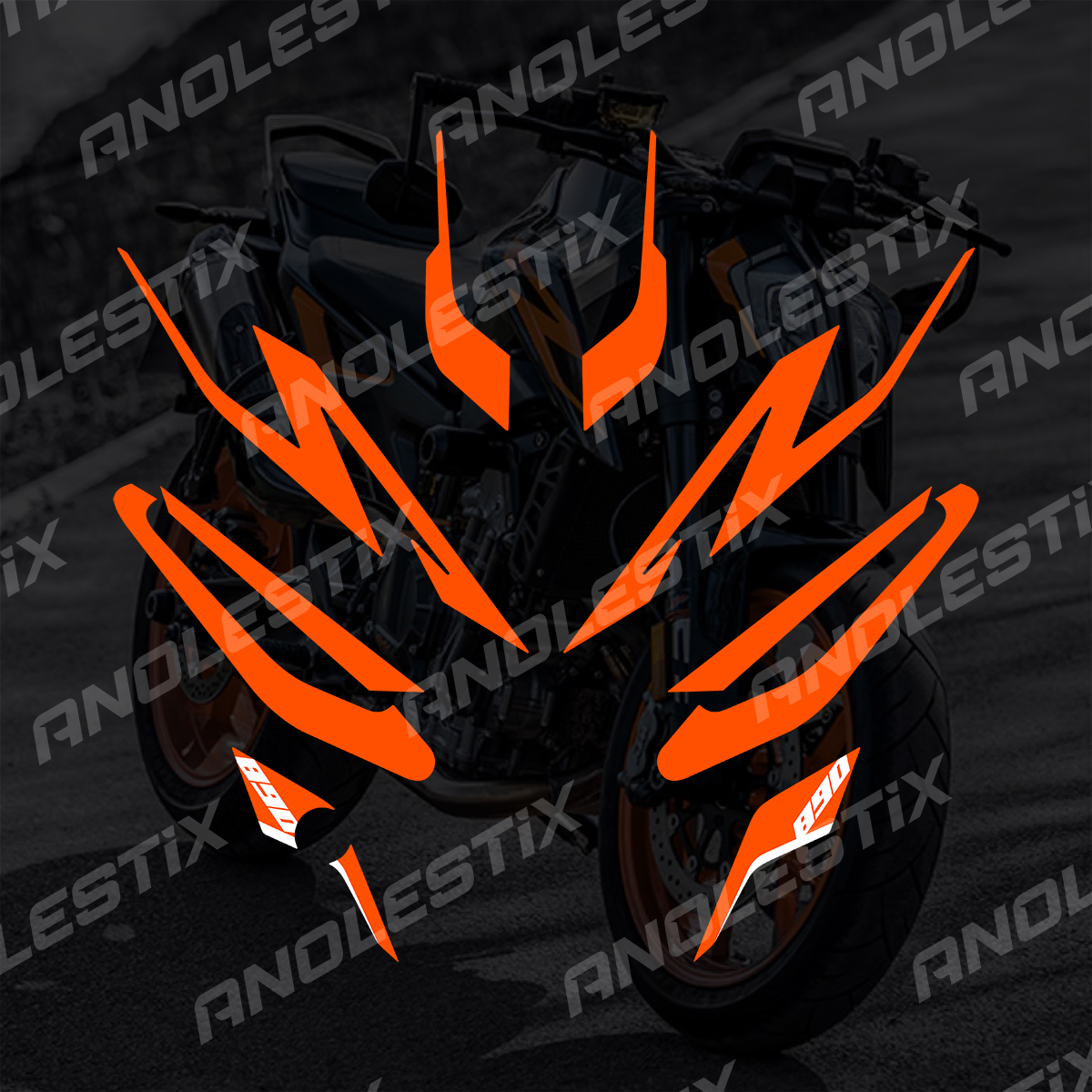 AnoleStix For KTM Duke 790 890 Stickers Racing Motorcycle Stickers Tank Headlight Decals For Duke 890 790 2021 2020 2019 2022
