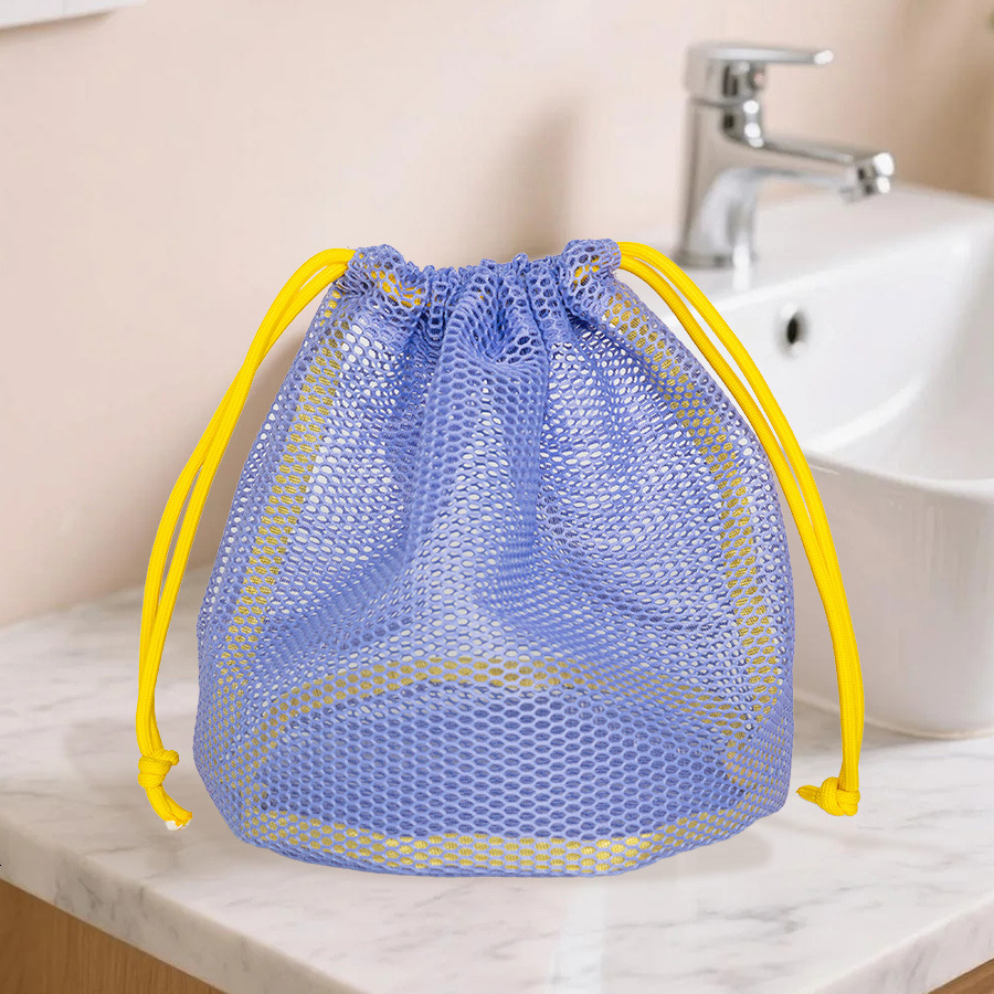 New Dopamine Drawstring Makeup Portable Pouch Drainage Storage Travel Toiletry Mesh Bag