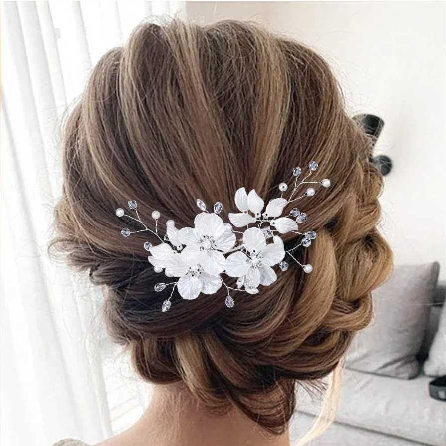 Crystal Pearl Flower Hair Clips Elegant Headwear For Women Precious jewels Bridal Wedding Hair Jewelry Styling Tools cessories L2509281S91