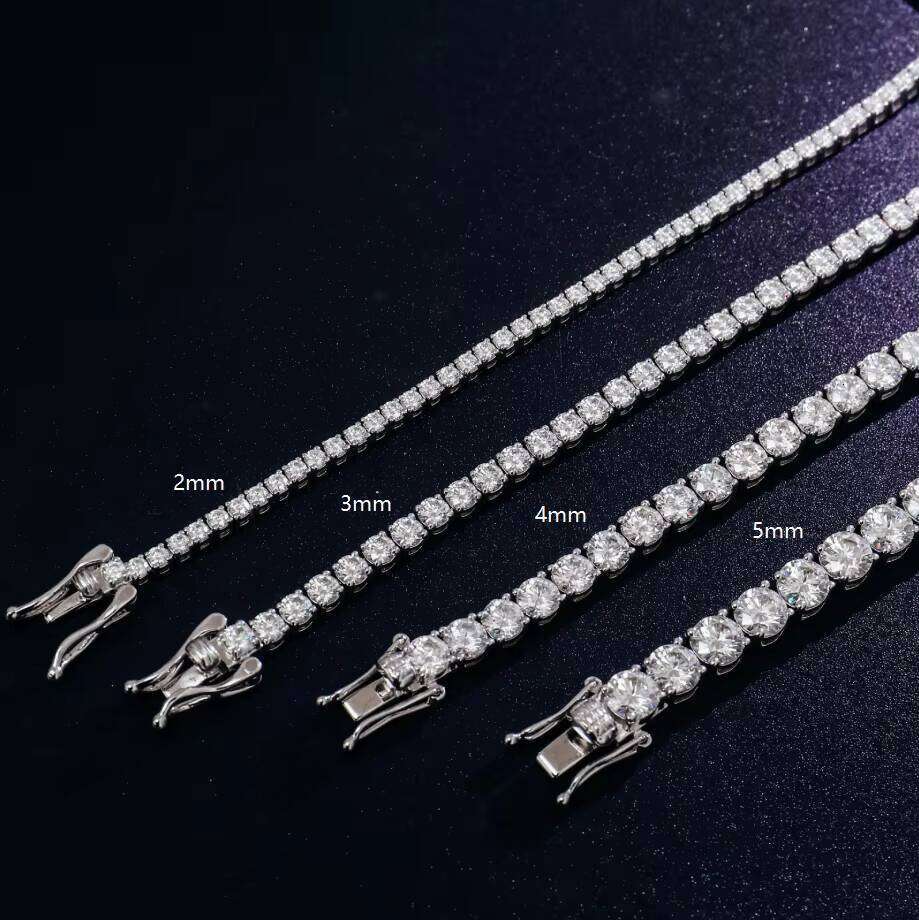 Pure Sier GRA Tennis Bracelet Silicon Stone 2mm 3mm 4mm 5mm