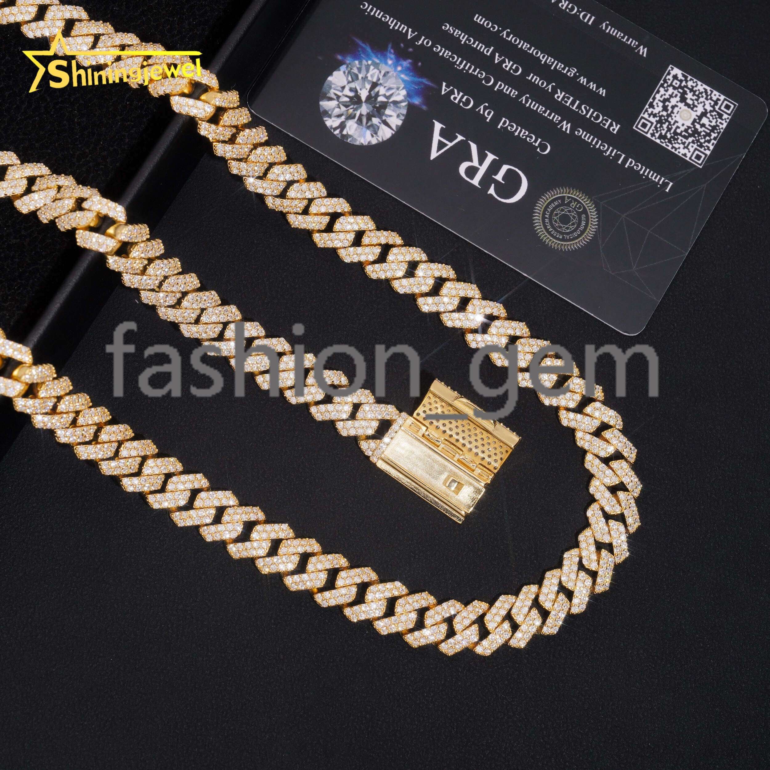 Promotion Large Stocks 10mm 2 Rows 925 Sterling Silver Hip Hop Jewelry Men Necklace Iced Out Moissanite Diamond Cuban Link Chain