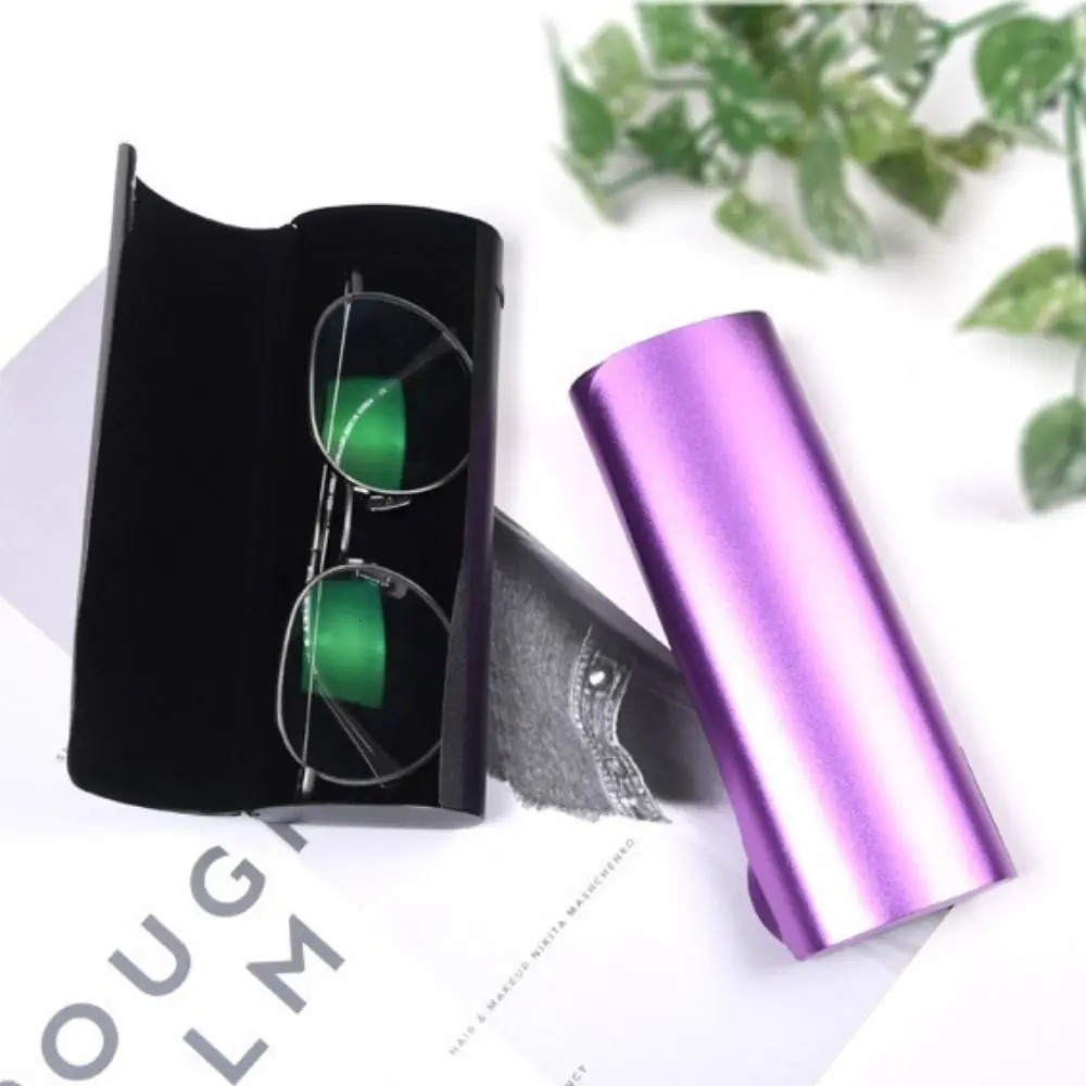 Small Hard Shell Glasses Case Organizer Optical Aluminum Alloy Frosted Myopia Glasses Case Compression Sunglasses Storage Box 250617