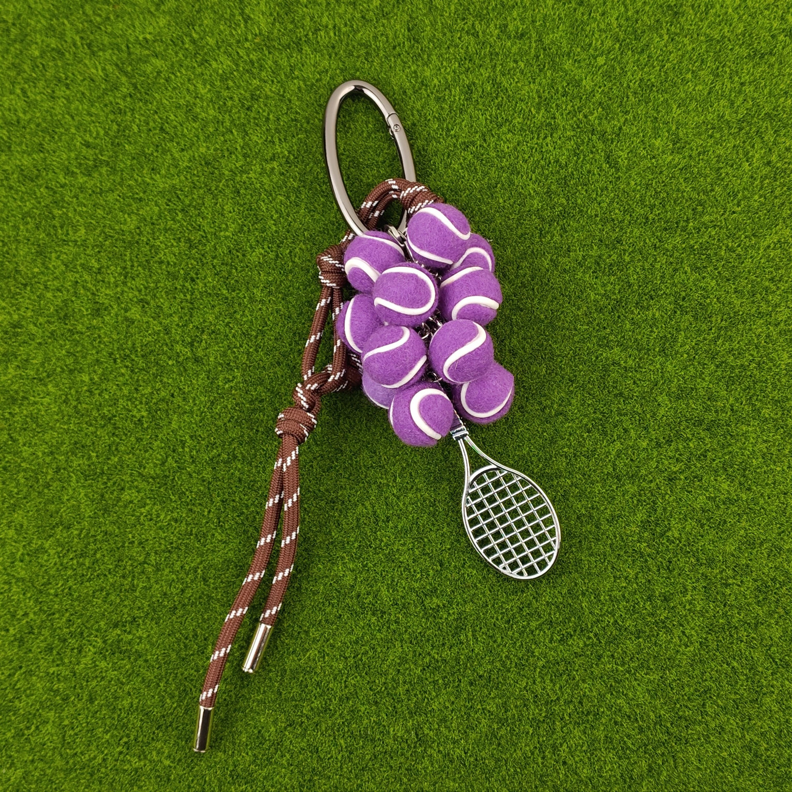 Handmade Tennis Delicate Charms Bag Pendant Keychain Cute Exquisite green Purple yellow Bunch Of Grapes Fashion Accessories Gift 250618