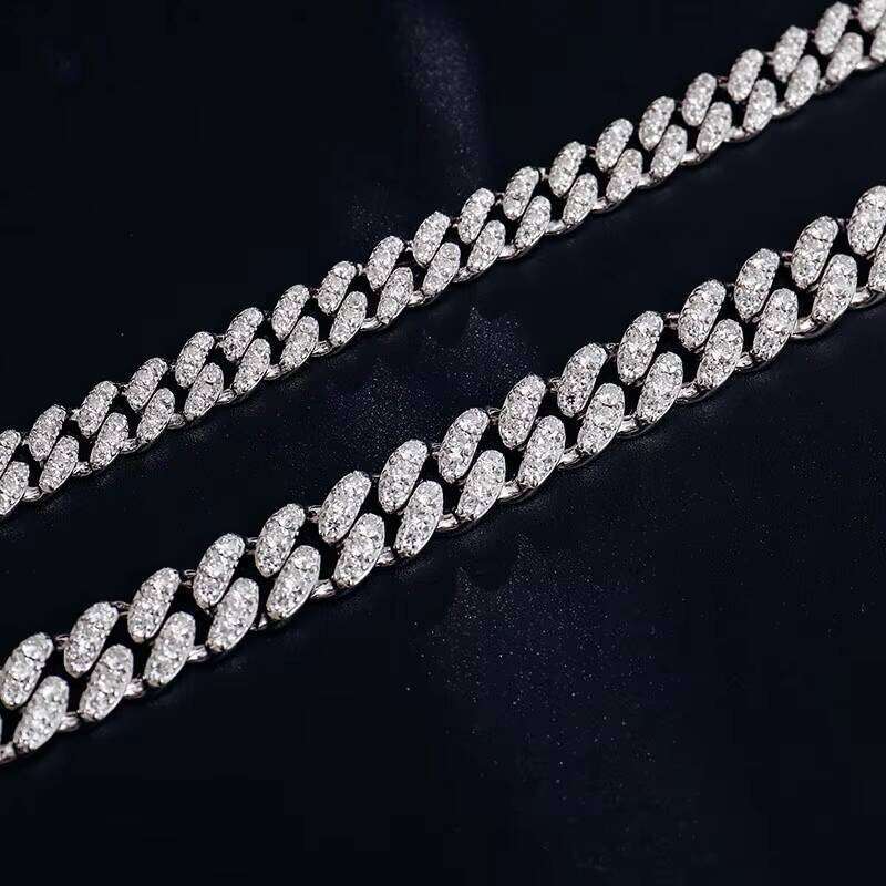 Sier 6mm 8mm Miami Bracelet Men Cuban Link Moissanite Chain Iced Out Jewelry