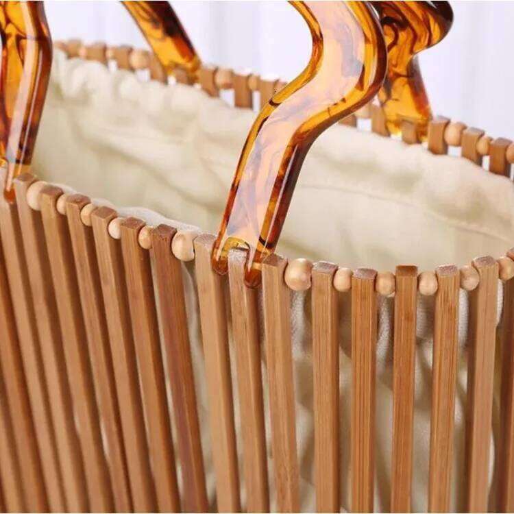 Fashion Beach Bamboo Acrylic Handbag 2024 New European and American Women's Bag