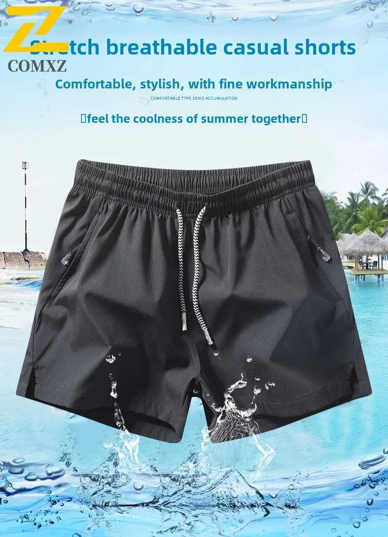 Summer Mens Sports Shorts Ice Silk Fabric Lightweight and Breathable Gym Exercise Quick Drying Casual Pants Mens Beach Pants XJ250618