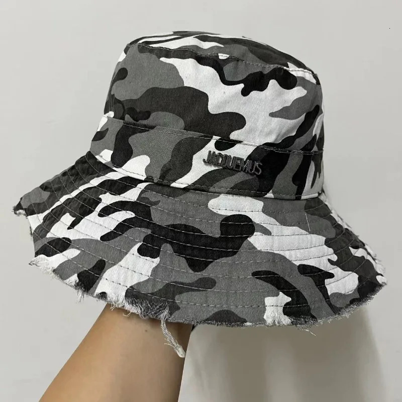 Camouflage Stripes Womens Fishermans Hat Outdoor Foldable Bucket Hat Sunscreen Travel Mountaineering Fashion Beach Hat 250618