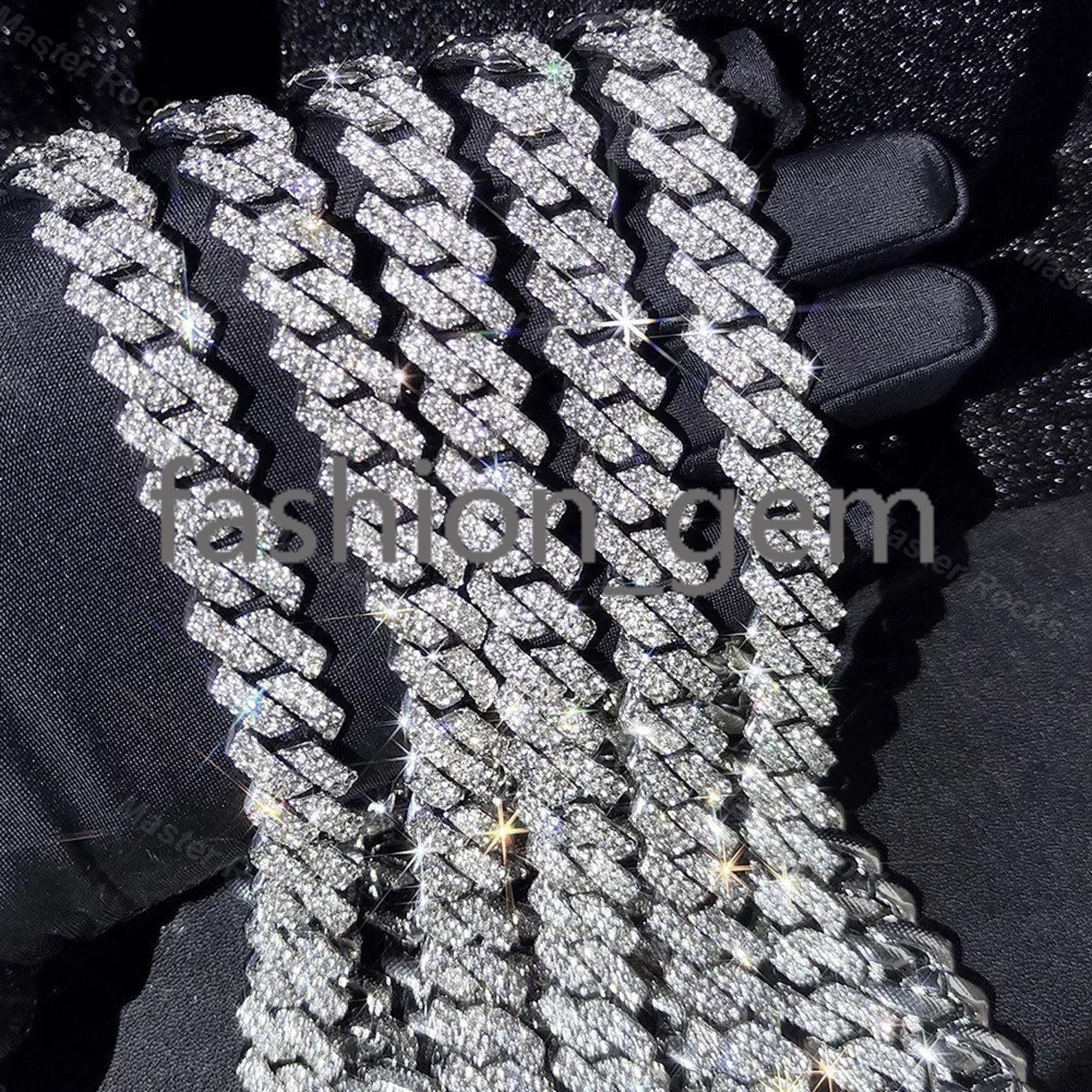 Vvs Moissanite Cuban Necklace 925 Silver 10mm 12mm 14mm 2rows Gold Plated Hip Hop Cuban Chain