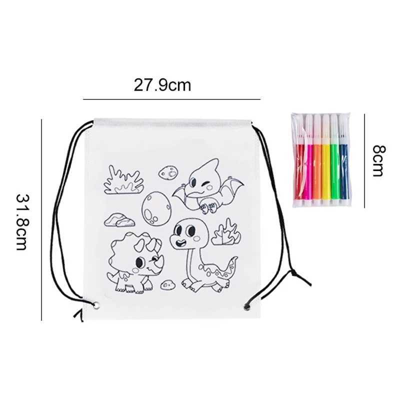 Coloring Drstring Bags Carto Coloring Bags Party Drstring Bags Birthday Party Favor DIY Party Gift Bags Backpacks B250618