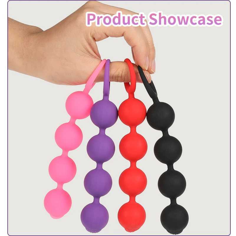 BDSM Silicone Big Anal Plug 4 Ball Anal Bead Anus Masturbation Butt Plug Erotic Flirt Sex Toy Prostate Massage for Men Women 18+ W250618