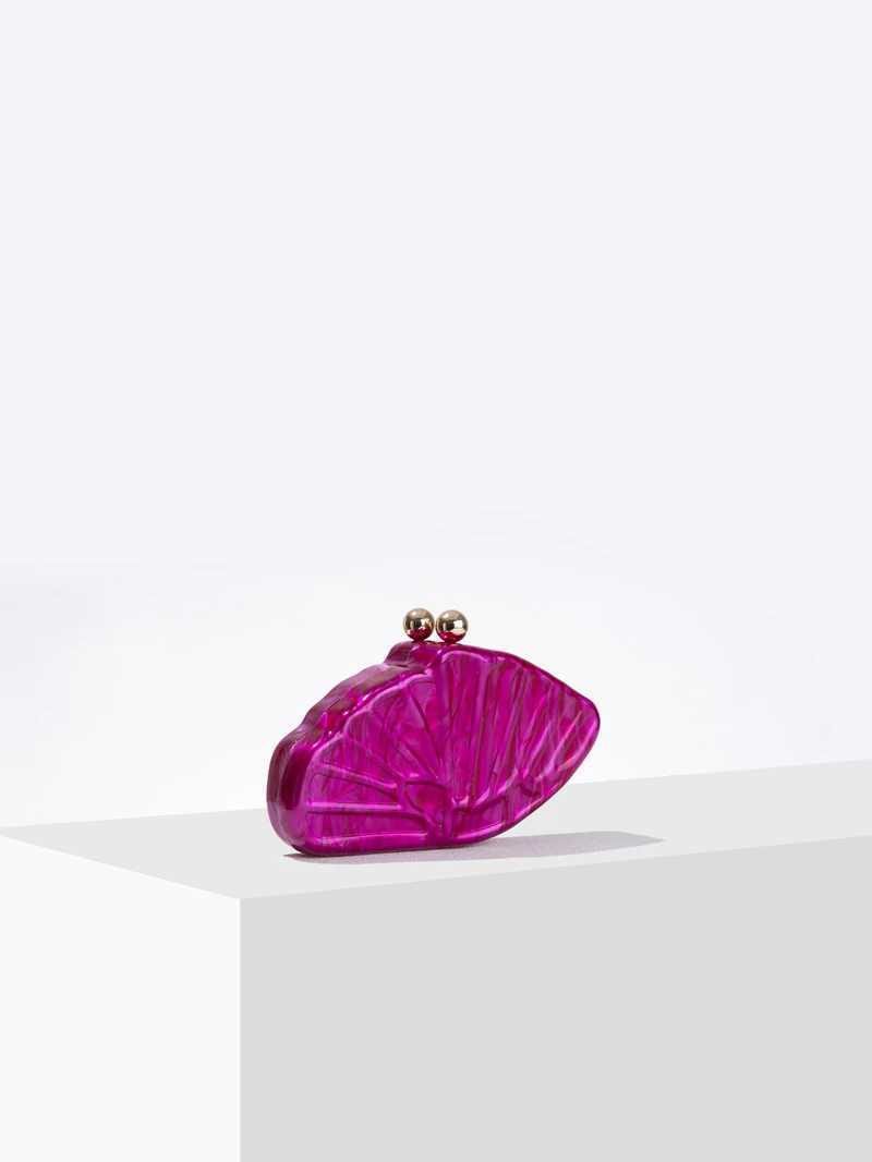 Sea Shell Clutch Bag Acrylic purse for women wedding evening party cute ivory pearl rose color purse handbag summer new 2024 Z250618