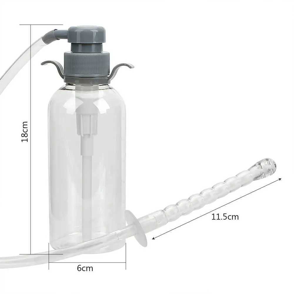 300mL Oil Pump Plug Anal Washer for Women Vaginal Shower Men Butt Cleaner Sex Toys Couples Adult Games Erotic W250618