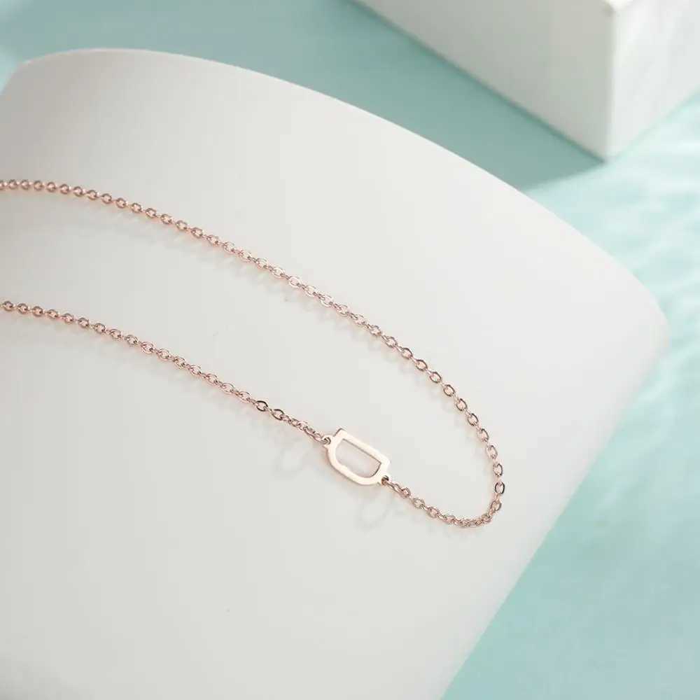 Skyrim Stainless Steel Initial Necklace for Women A-Z Alphabet Capital Letter Pendant Necklaces Choker Fashion Jewelry Gift 2025 W250618