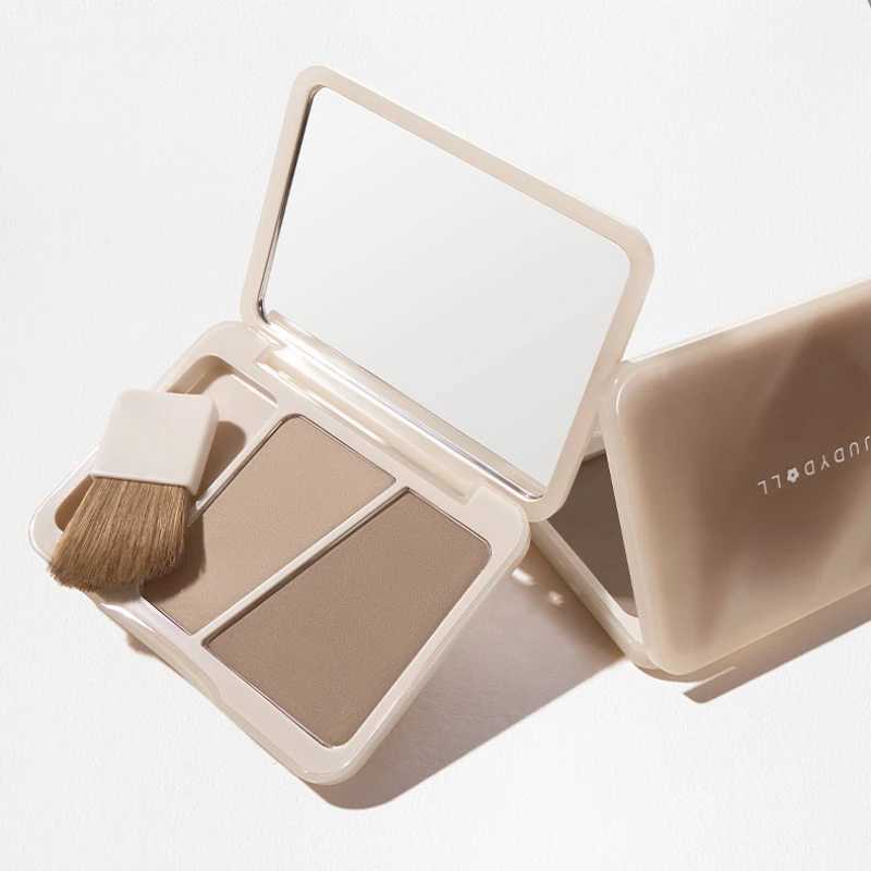 Judydoll Dual Contour Highlighter Palette Matte Bronze Powder Cream Brighten Face 3D Makeup With Brush XJ250618