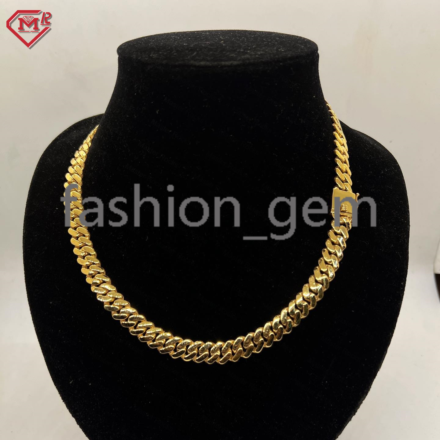 10mm Cuban Chains Custom Moissanite Clasp 10k 14k 18k Gold Plated 925 Sterling Silver Cuban Link Chain