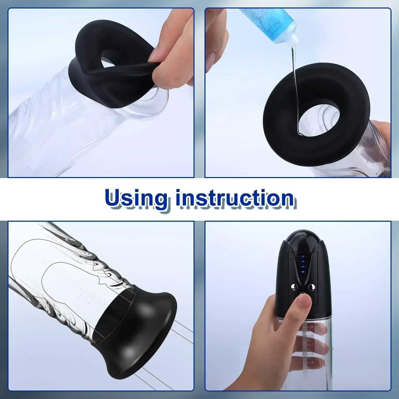 61830cm Electric Penis Pump with Pocket Pussy Automatic Enlargement Extender Vacuum Male Masturbator Adult Sex Toys for Men W250618