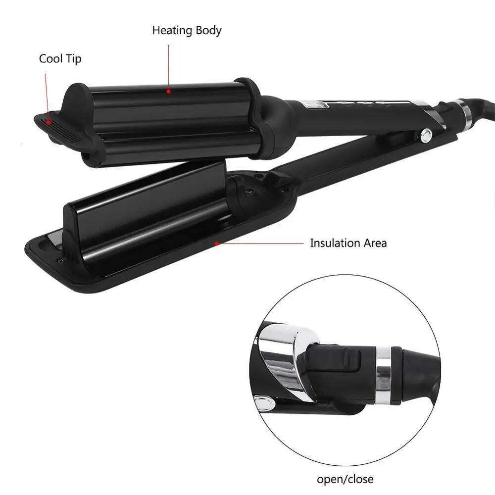 High Quality Triple Barrel Hair Curlers Wave Spring Ceramic Curling Iron brazilian body Big deep wave Curler