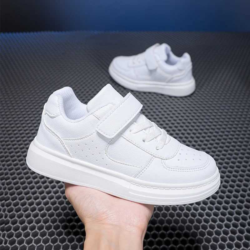 Breathable Sneakers Kids Boys Girls Sports Running Casual Shoe Leather Non-slip Soft Soled Children White Tennis Outdoor Shoes Z250618