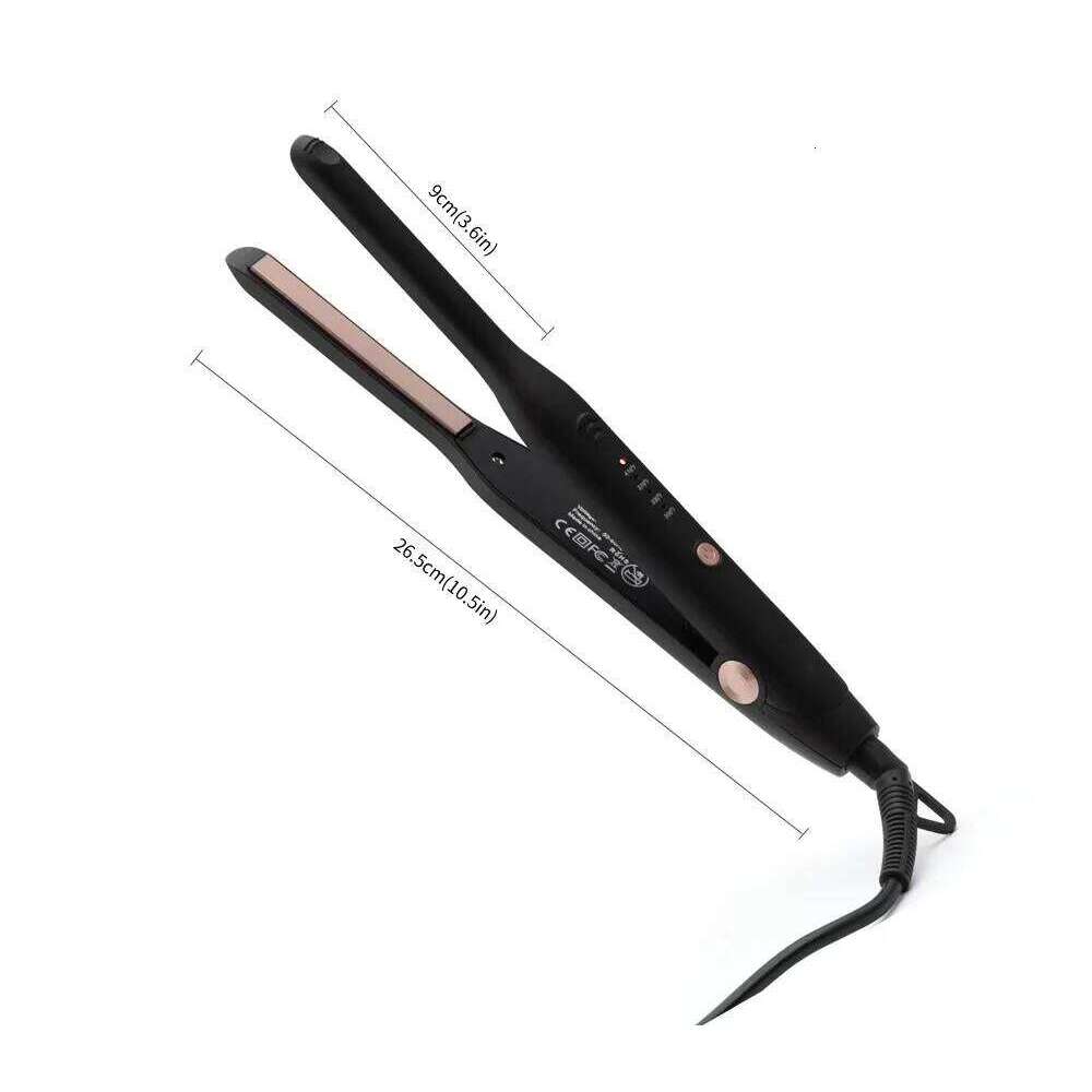 Mini hair straightener Small for Short Hair Pixie Thin Pencil Flat Iron Titanium Professional Salon Curler black 110v-240v
