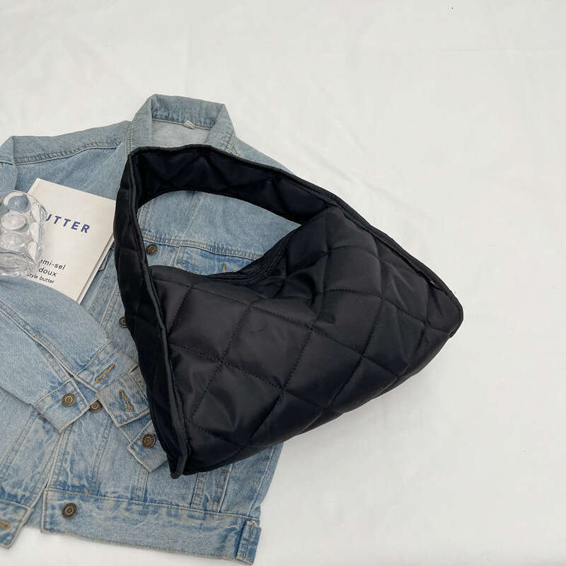 Oxford Cloth Small Winter New Quilted Texture Casual Handbag Underarm Simple Student Bag For Women B5