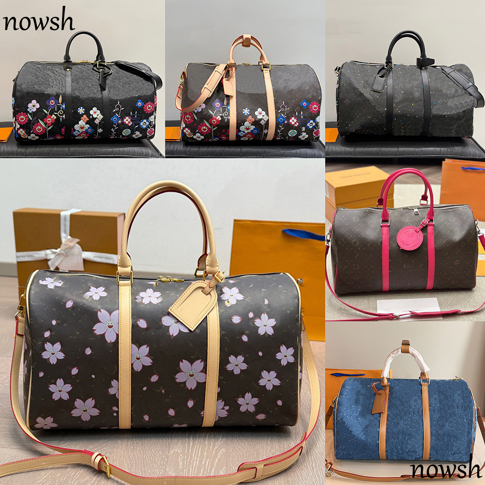 Designer Duffle bag 2025 Cherry blossom Travel luggage for men Large capacity handbag totes shoulder Bags womens large capacity travel bag TAKASHI 45CM 50CM
