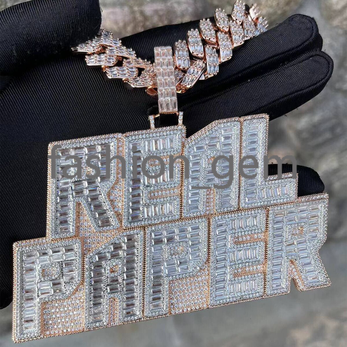Custom Diamond Pendant Iced Out Hip Hop Jewelry VVS Moissanite Diamond Pendant 925 Sterling Silver Gift