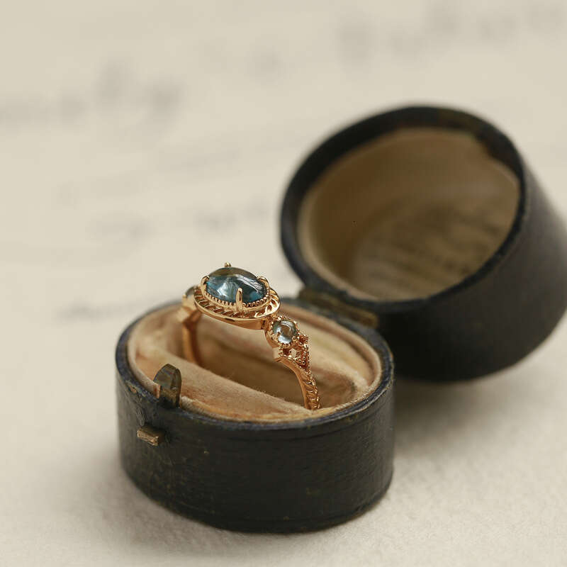 Every Sea is an Island for Women Ins Style Anti-Topaz Gold-Plated Simple Open Ring