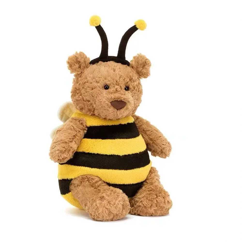 Squishy Teddy Bear Transform Into Bee Plush Doll Stuffed Toys For Children Huggable Sleep Pillow Lovely Christmas Birthday Gift W250618