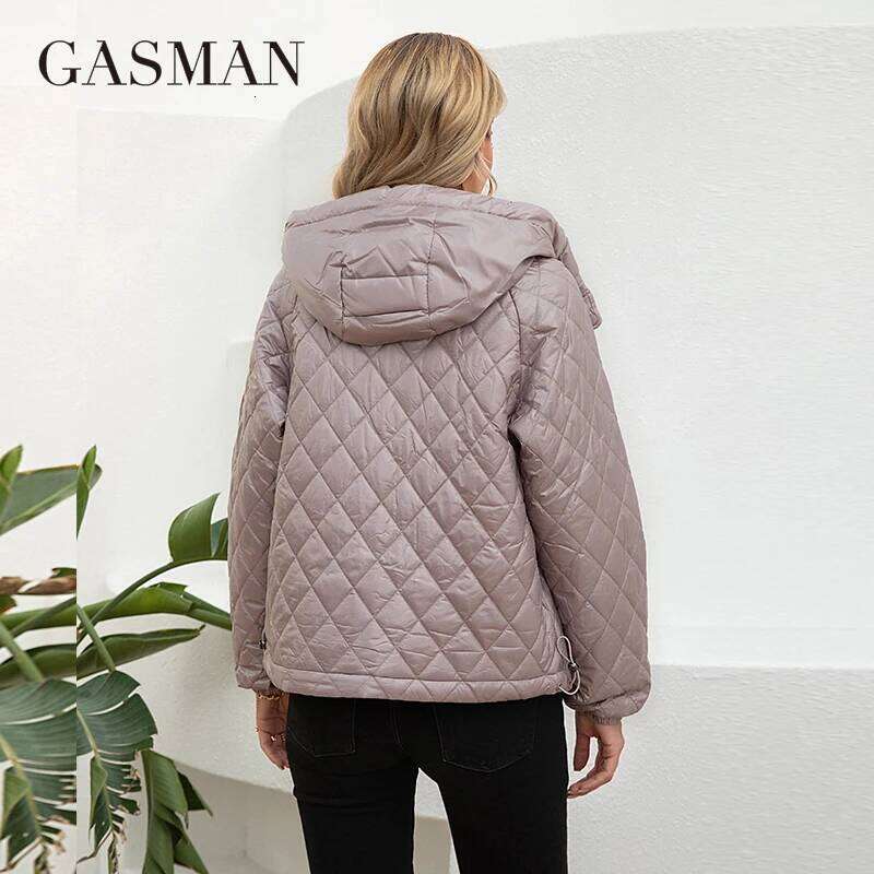 GASMAN 2022 Women's spring jacket fashion casual Short parka Thin Cotton hooded Coat women ladies jackets Warm outwear 21159