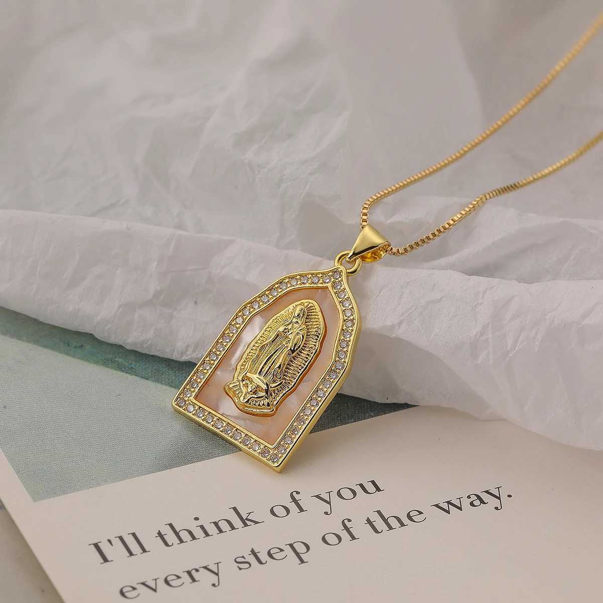 Unique Design Virgin Mary Pendant Necklaces For Women Girls Waterproof Stainless Steel Chain Party Wedding Vacation Jewelry W250618