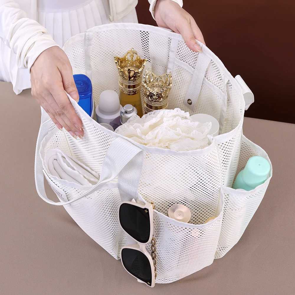 1pc Mti functional Mti pocket Mesh Beach Bag Fitness Sports Storage Bag Seaside Swimsuit Bag Drainage Handheld Swimming Bag B250618