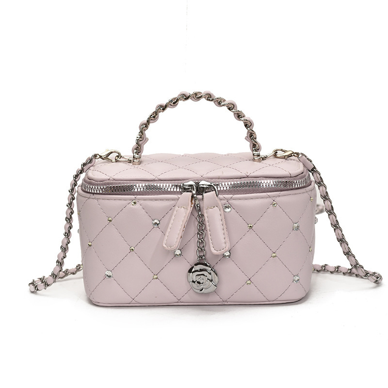Free Shipping For Designers Quilted Chain Shoulder Bag For Women 2025 New Fashion High-end Shiny Diamond Box Bag Luxury Bag Stylish Crossbody Bag Tren