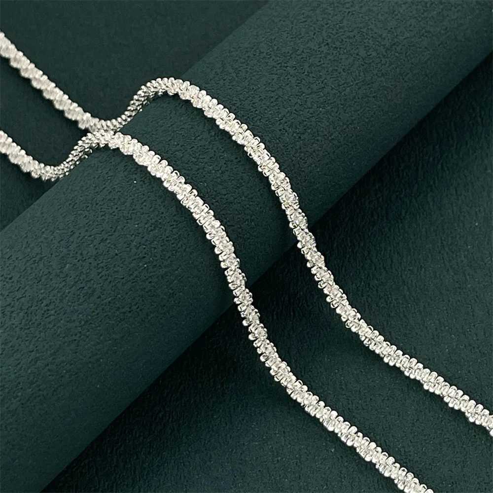 Exquisite 925 sterling silver sparkling necklace for women engagement party jewelry gifts W250618