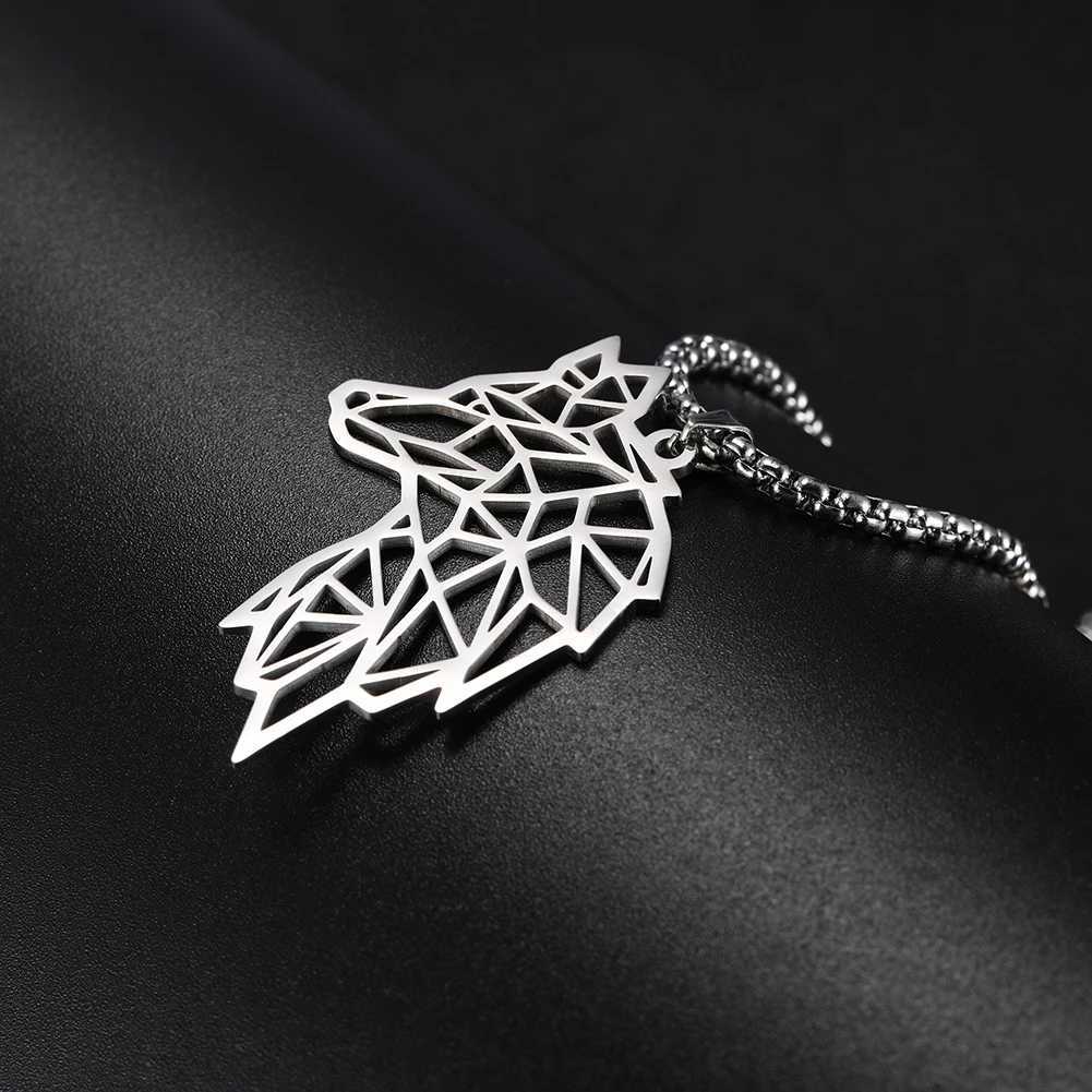 My shape Wolf Necklace for Men Women Stainless Steel Necklaces Mens chain Fashion Animal Male Necklace Punk Jewelry Boy Gifts W250618
