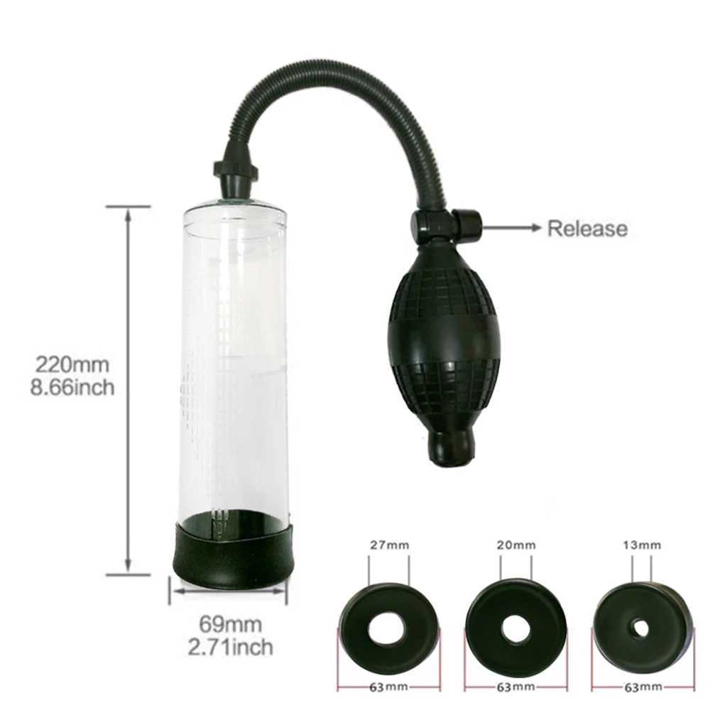 Male Penis Pump Manual Penis Enlarger Sex Toys For Men Vacuum Pump Male Masturbation Penile Extender Trainer Adults Sex Products W250618