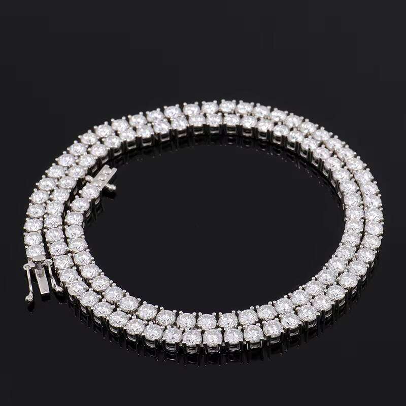 3mm Chain Sterling Sier GRA Certificate D Color VVS Silicon Stone Hip Hop Tennis Necklace