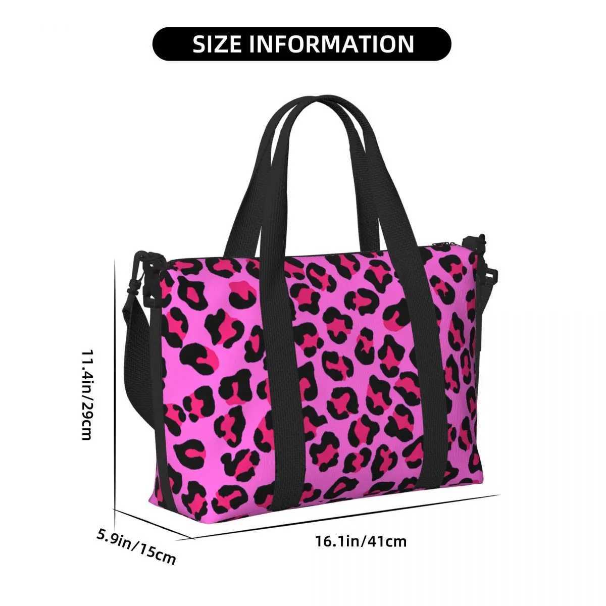 Custom Large Leopard Cheetah Seamless Pattern Tote Bag Women Animal Skin Print Spots Shopper Shoulder Beach Gym Travel Bag W250618