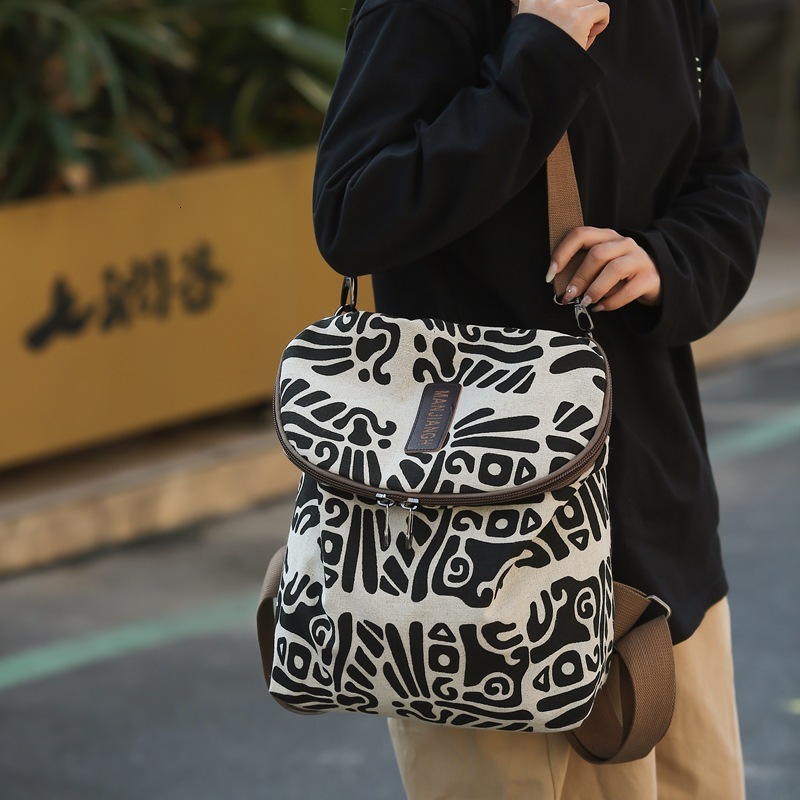 High quality brand new high-quality free designer bag new Korean style large capacity backpack high-end commuting cotton and linen backpack new free d