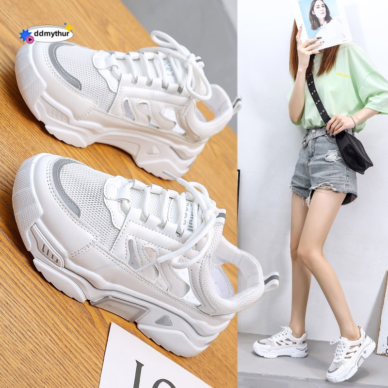 Women's Breathable Mesh Hollow Dad Sneakers, 2025 Summer Thin White Shoes, Soft Sole Fashion Sports Sandals ddmythur