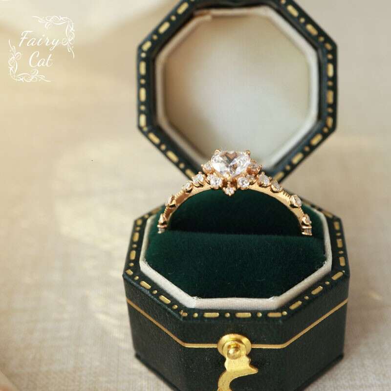 Pure Love" Same Style Sweet Fashion Heart-Shaped Exquisite Zircon Light Luxury Versatile Ring Sparkling Women