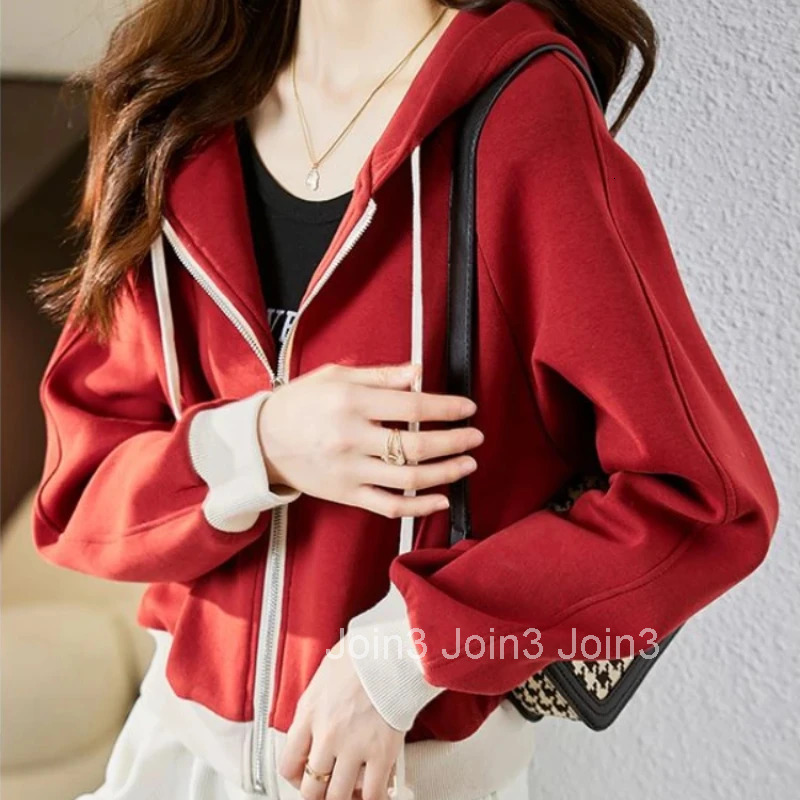Baggy Full Zip Up Woman Tops With Zipper Hooded Sweatshirt for Women Loose Sweat-shirt Harajuku Fashion Emo Outerwears M Hoodies