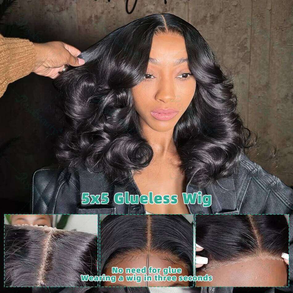 Brazilian 250% Short Bob 13x6 HD Transparent Front Body Wave 13x4 Lace Frontal Human Hair Wavys 5x5 Closure Wig For Women