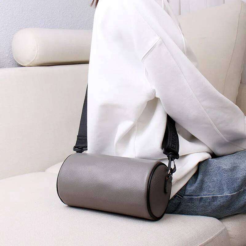 Ladies' Boston Cowhide Leather Cylindrical Shoulder Crossbody Bolsos Mujer Bags For Women Sac De Luxe Femme Kuromi
