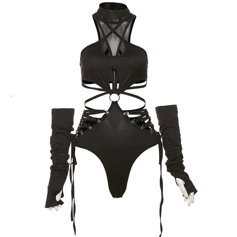Women's Clothing Autumn Winter New Street Fashion Sexy Tie Strap Lingerie Shorts Set B5