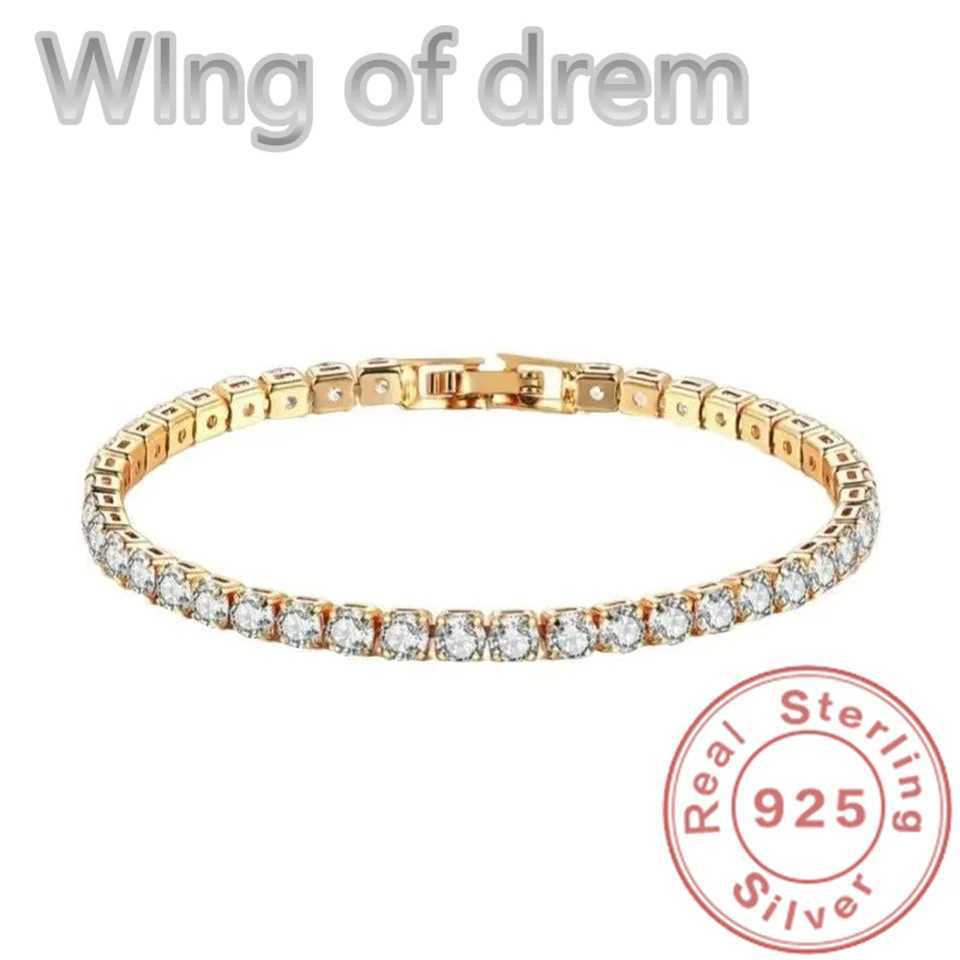 Dazzling 925 Sterling Silver Tennis Bracelet Rose Gold Shining Cubic Zirconia Bracelet Wedding Jewelry Gift W250618