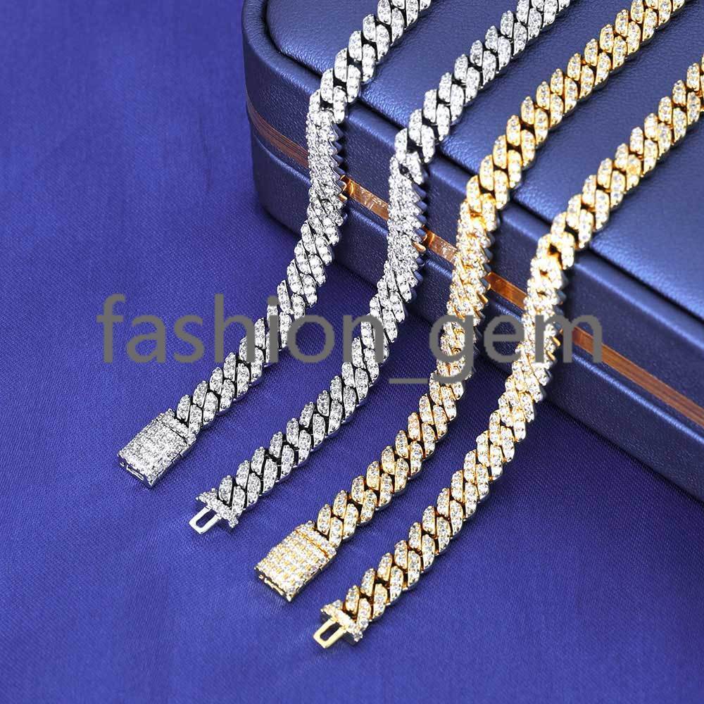 Hight Quality 6MM VVS Moissanite Cuban Link Hip Hop Jewelry for Women White Gold 925 Silver Cuban Chain Necklace for Gift